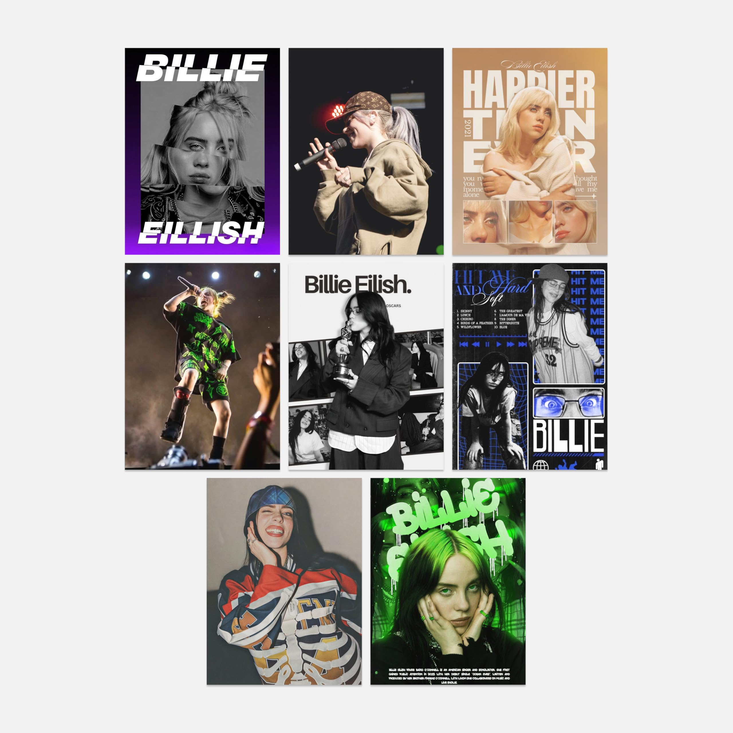 Billie Eilish アルバムとグッズまとめ売り Billie Eilish Poster Collage Set of 54 | 4x6 Inch Wall Décor